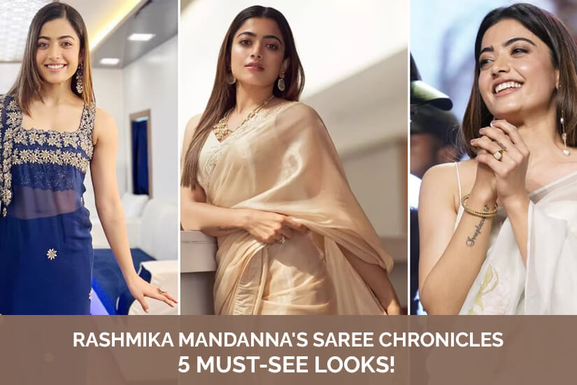 Dazzlerr: Rashmika-Mandanna's-Saree-feat