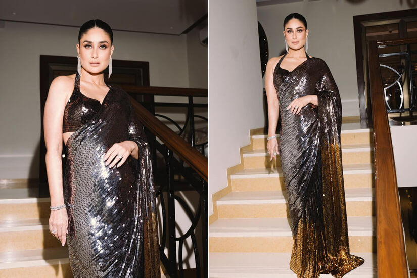 Dazzlerr: Kareena Kapoor Khan Sequin Saree Looks