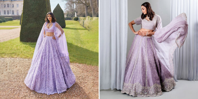Lavender Lehenga with Pearl Work_