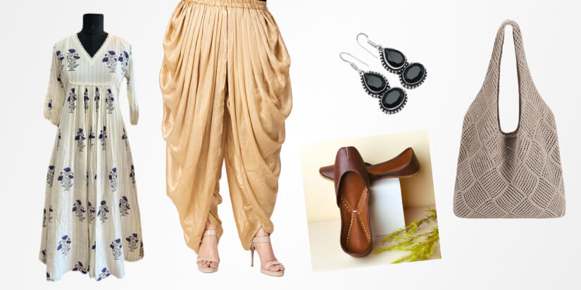 Semi-Formal Star_ Kurta with Dhoti Skirt
