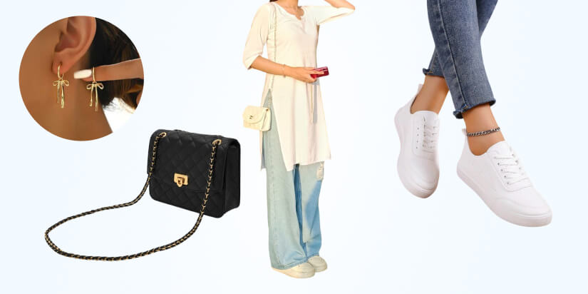 Street Chic_ Straight-Cut Kurta with Ripped Jeans