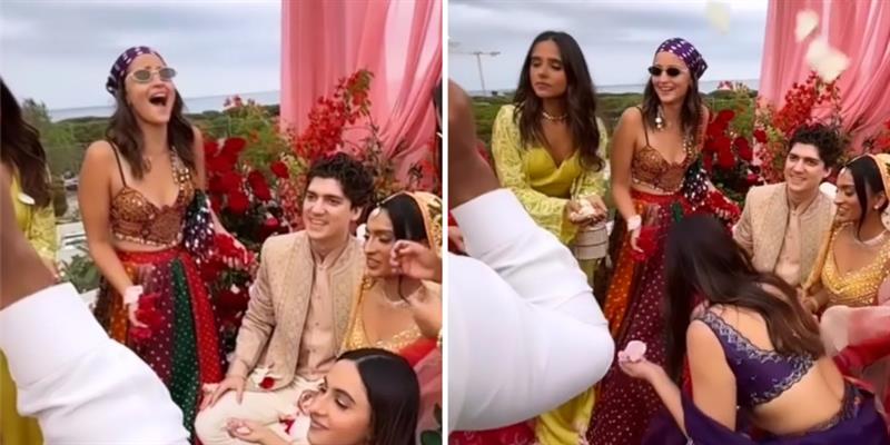 Alia Bhatt’s Boho Look in a Colorful Lehenga_