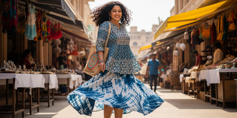 style-your-Kurti-with-a-Flowy-Maxi-Skirt