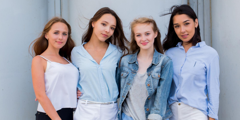 group of beautiful models