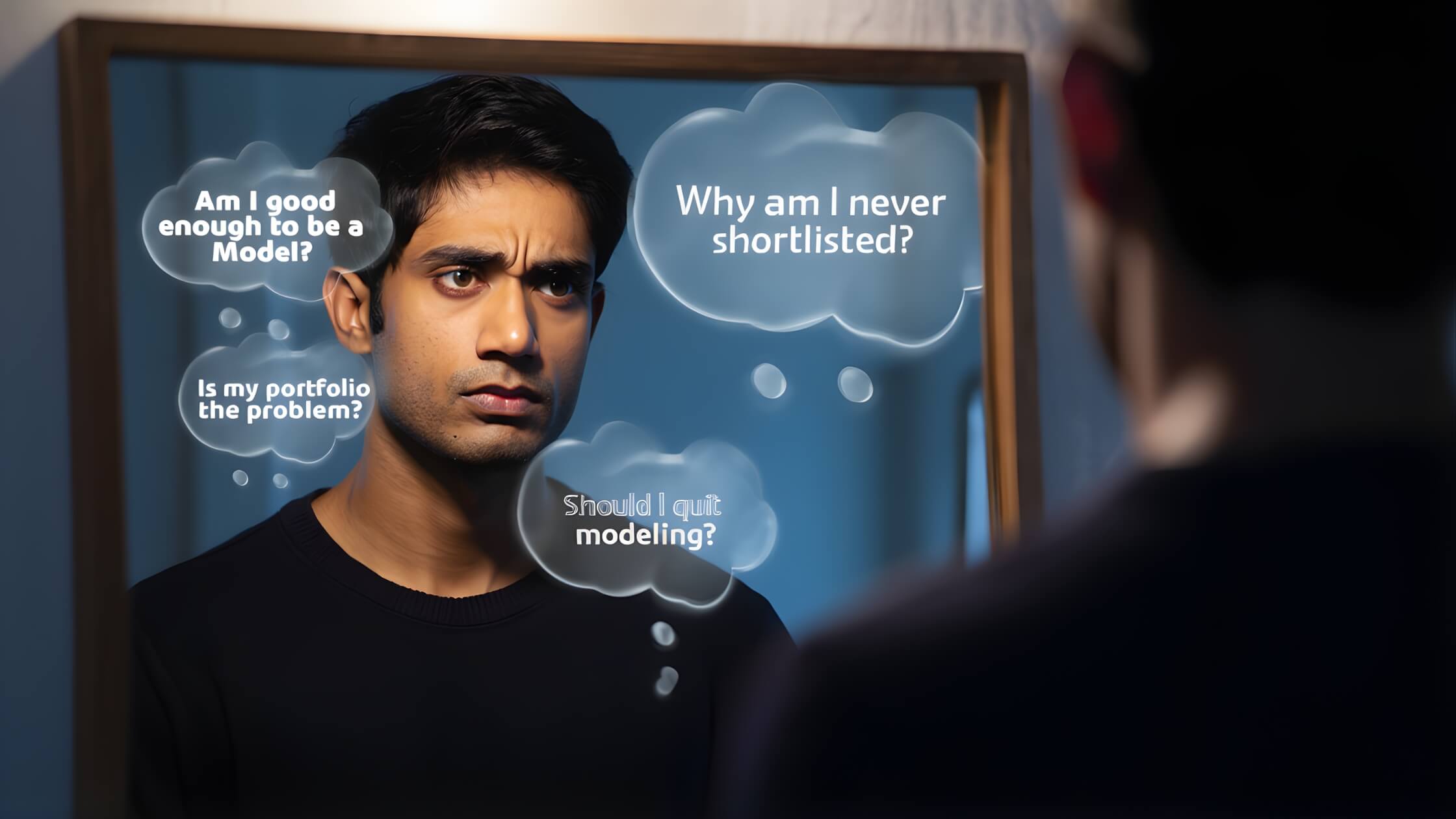 Indian Male Model facing rejection and self-doubt after casting calls